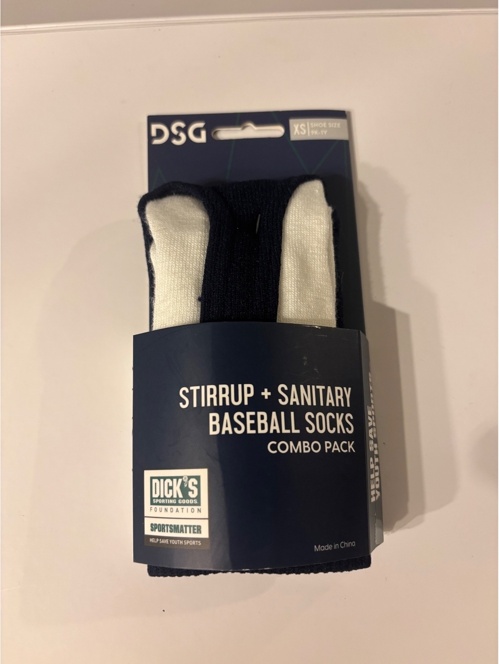 DSG Youth XS Navy Stirrup Sanitary Baseball Socks Combo Pack NWT
